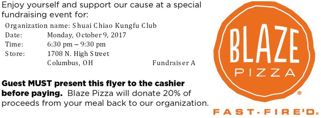 Blaze Pizza fundraiser